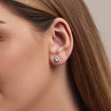 Three Prong Round Lab Grown Diamond Stud Earrings