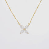 Marquise Floral Necklace | Minimalist Flower Charm Pendant Necklace | Adorn By You