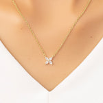 Model wearing our collection Marquise Floral Necklace | Minimalist Flower Charm Pendant Necklace | Adorn By You