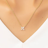 Model wearing our collection Marquise Floral Necklace | Minimalist Flower Charm Pendant Necklace | Adorn By You