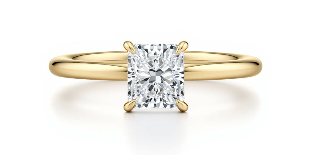 Front View of Radiant Solitaire Engagement Ring | Adorn By You