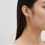 Rosé & Diamond Halo Stud Earrings