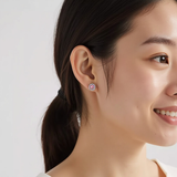 Rosé & Diamond Halo Stud Earrings